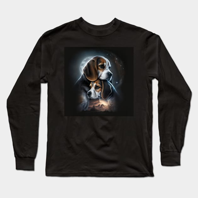 Cute Beagles Long Sleeve T-Shirt by Enchanted Reverie